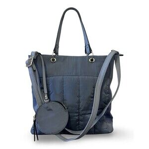 Violet Ray Gray Nylon Puffer Shoulder/Hand Bag